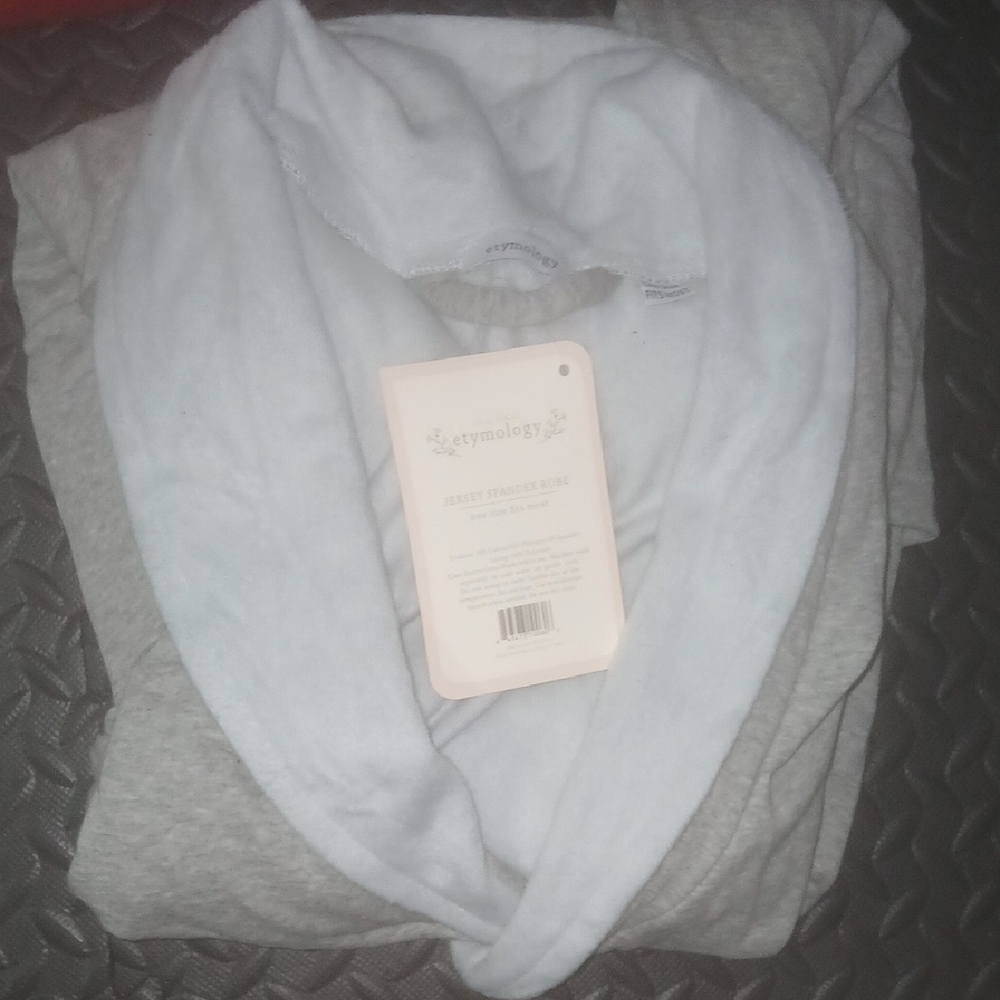 Luxurious Gray and White Women's Robe by